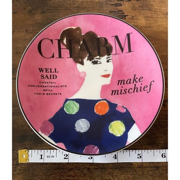 KATE SPADE Decorative Plate Make Headlines CHARM by Lenox 6” New - Picture 3 of 3